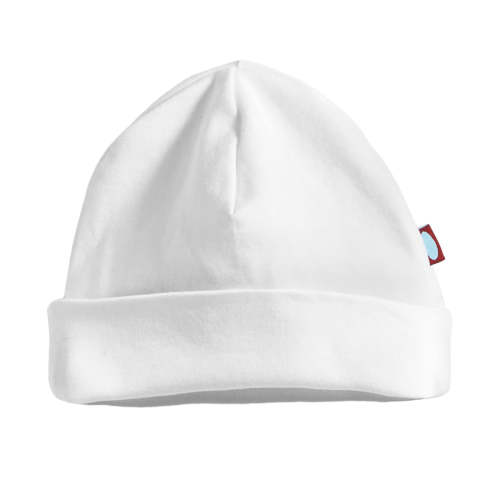 Super-Soft Organic Cotton Baby Rib Beanie Hat| White - City Threads USA