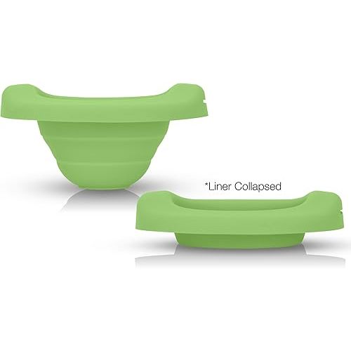 Kalencom Potette Plus Reusable Collapsible Travel Potty Liner for Home Use with 2-in-1 Potette Plus Potty (Sold Separately) (Green)