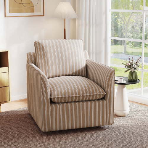 Ebello, Swivel Chair, Brown Stripe, Fully Assembled