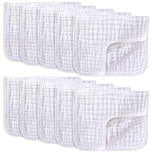 Yoofoss Muslin Burp Cloths - 10 Pack Baby