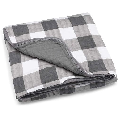 Parker Baby Muslin Blanket | 100% Soft Cotton Toddler Quilt & Baby Muslin Swaddle | Gender Neutral Design 47" x 47" Blanket