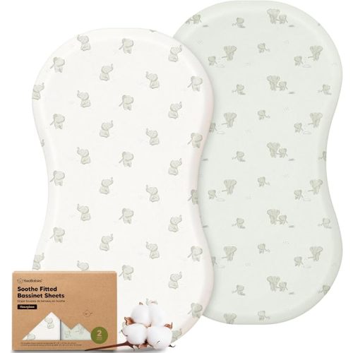 2pk Organic Bassinet Sheets, Compatible with Halo Bassinest (Elly)
