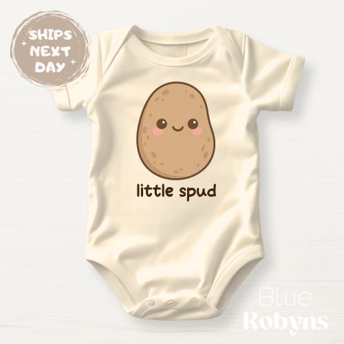 Little Spud Baby Bodysuit Funny Potato Baby Outfit Cute Newborn Gift Food Pun Baby Shower Gift Toddler Kid Shirt Cute Potato Tshirt