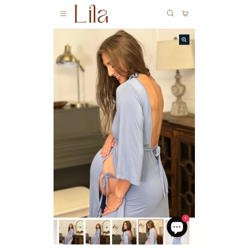 Lila Labor & Postpartum Gown in Periwinkle Blue