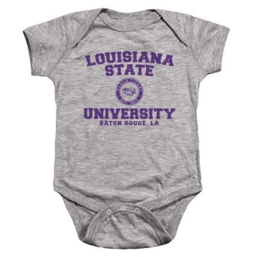 Baby Lsu Circle Logo Infant Snap Suit, Athletic Heather, 12 Months