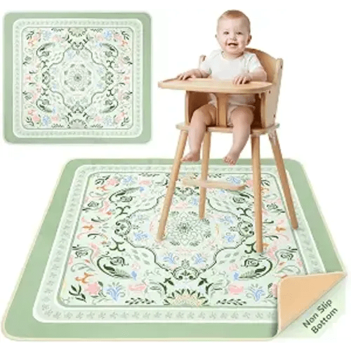 Splat Mat for Under High Chair Waterproof Non Slip Floor Mat for Baby