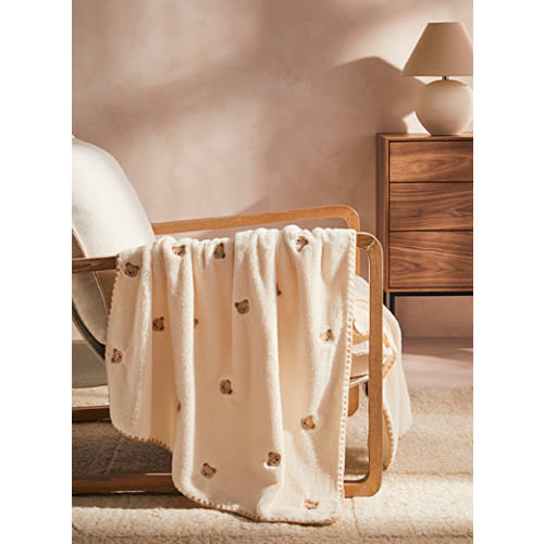 Embroidered bears throw 90 x 140 cm Kids | Simons Maison | Kids Decor Accessories | Simons