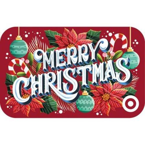 Merry Christmas Poinsettias Target GiftCard