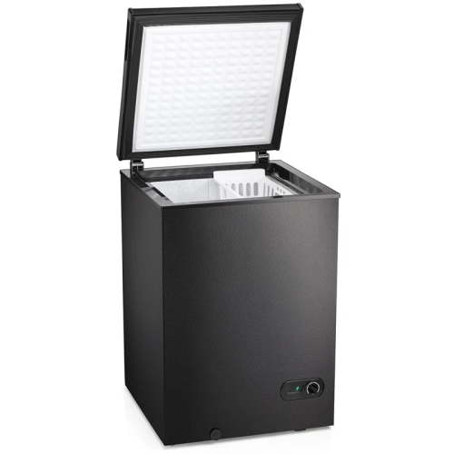 KNDKO 4.0cu.ft Compact Chest Freezer, Mini Freezer with Adjustable Temperature, 2 Removable Baskets, Top Open Door, Energy Saving, Black