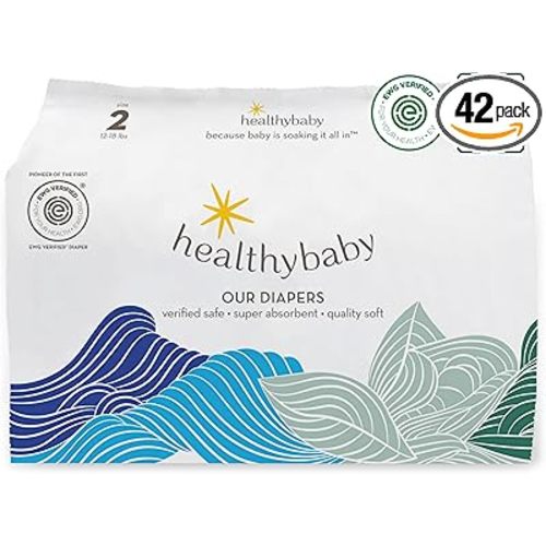 Our Diapers | The First EWG Verified & Microbiome-Friendly Diaper | 12-Hour Leak Protection | Made with Organic Cotton & Plant-Derived Materials | Totally Chlorine Free | Size 2 (12-18 lbs) 42 Count