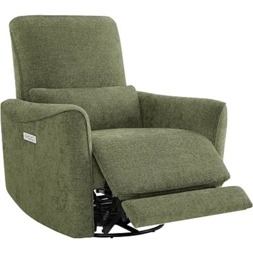 CHITA Power Swivel Glider Recliner Chair, Tall-Wide, Green