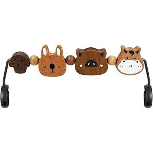 Baby Bjorn Bouncer Toy Bar - Toy Bar for Baby Bouncer Soft & Bliss, Easy to Attach and Remove, 360°Rotating Natural Wooden Toys, Exciting Design for Curious Babies, Farm Animals