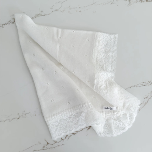 Hollow Out Knit Blanket - Pure White