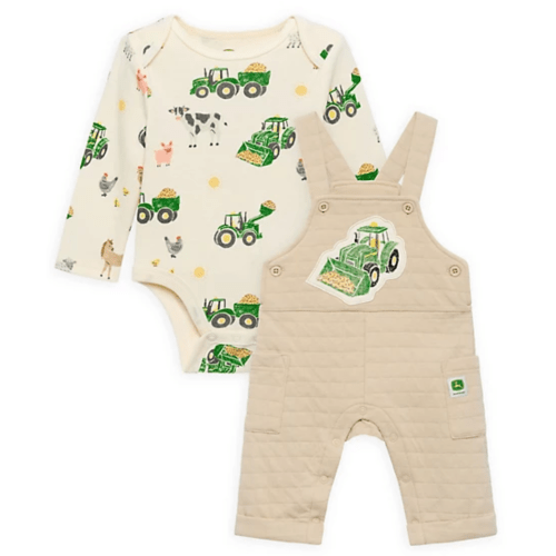 John Deere Infant Quilted 2-Piece Overall Set