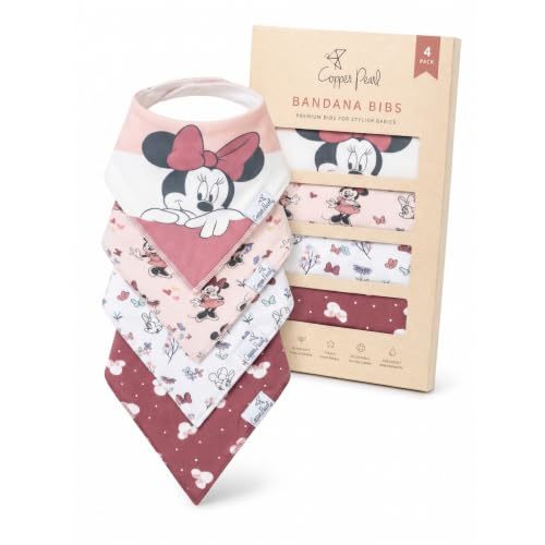 Copper Pearl Baby Bibs 4 Pack & 6 Pack, Bandana Drool Bibs for Baby Girl & Boy, Soft Cotton Bibs for Drooling and Teething