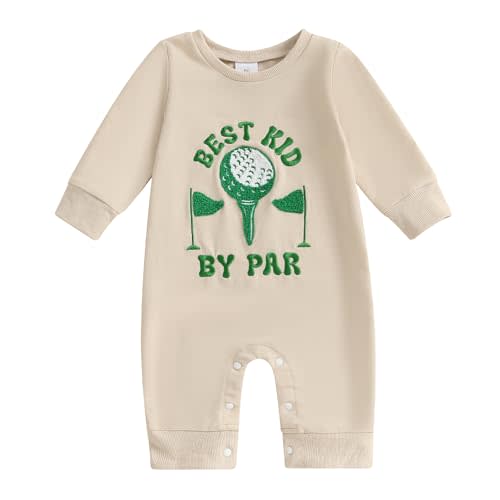 MERSARIPHY Baby Boy Girl Golf Outfit Long Sleeve Sweatshirt Jumpsuit Romper Letter Printed Golf Onesie Fall Winter Clothes
