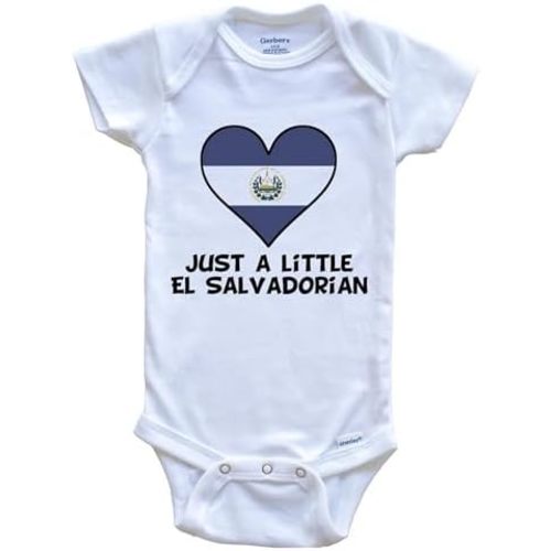 Just A Little Salvadorian One Piece Baby Bodysuit - Funny El Salvador Flag Baby Bodysuit