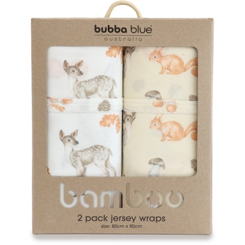 Bubba Blue Woodland Bamboo Jersey Wraps 2 pack