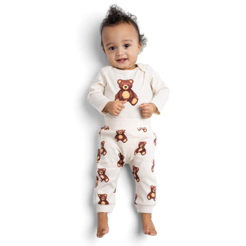 M+A by Monica + Andy Organic Cotton Gender Neutral First Moves Bodysuit + Groove Pant Set, Sizes Newborn -24 Months