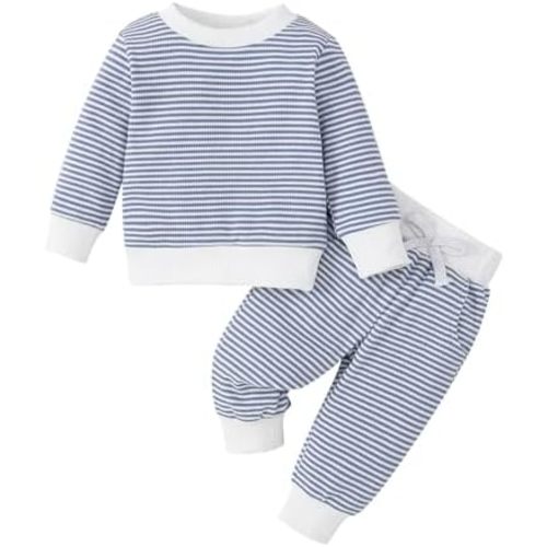 Toddler Baby Boy Fall Winter Clothes Crewneck Long Sleeve Sweatshirt Pullover Tops + Casual Pants Outfit Set