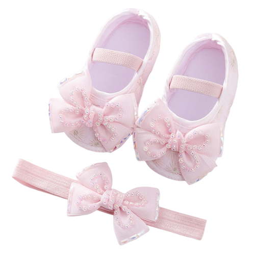 TOWED22 Wedding Party Princess Ballet Shoe Rubber Sole Toddler Girls Mary Janes Shoe Low Heel Ballet Flat Shoes for Summer 4,Pink