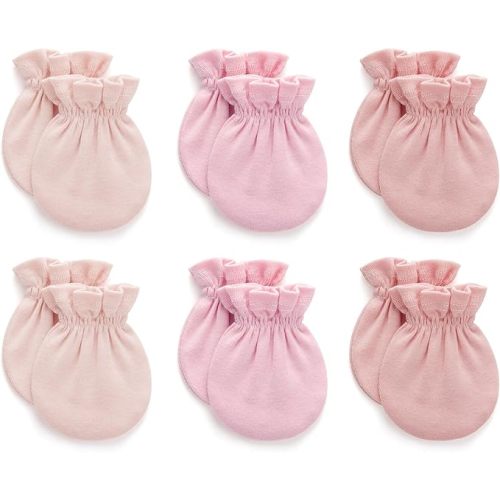 Pro Goleem Newborn Baby Mittens 100% Cotton No Scratch Soft Breathable Gloves for Boys&Girls 0-6 Months Baby Essentials