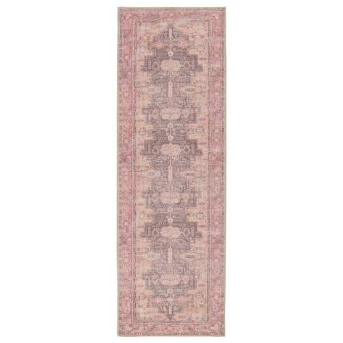 Cosima Machine Washable Medallion Pink/ Dark Purple Area Rug