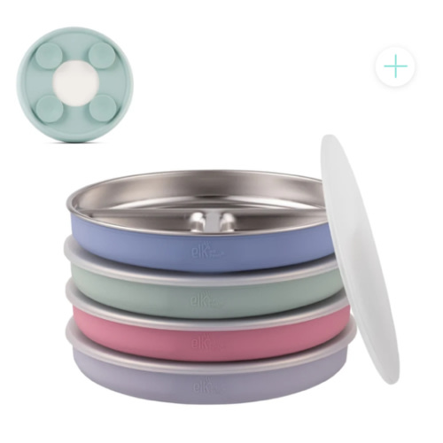 7.8" Stainless Steel Divided Plates with Suction Sleeve