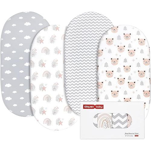 Gllquen Baby Bassinet Sheets Fitted Mattress Sheet for Baby Boy Girls