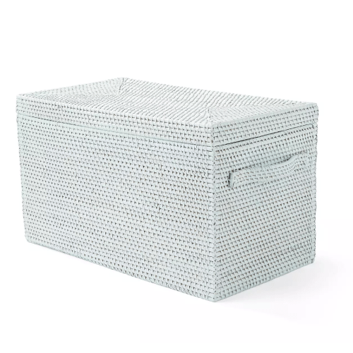 Inverness Lidded Bin – Large – Sky | Serena & Lily