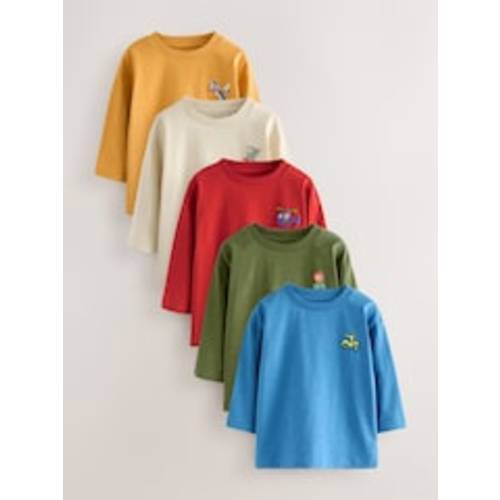 Buy Multi Animals on Transport Long Sleeve T-Shirts 5 Pack (3mths-7yrs) from Next USA