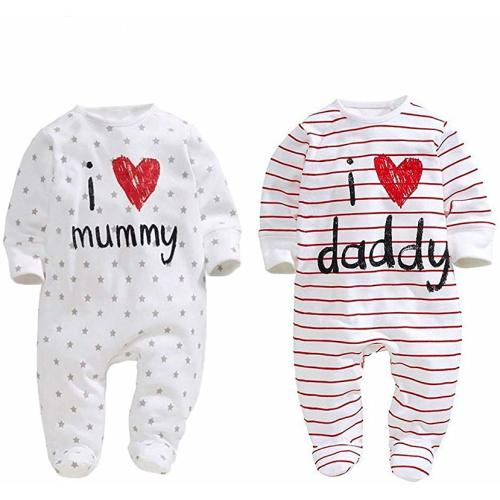 Unisex-Baby Newborn I Love Mummy I Love Daddy Bodysuit 2 Pack