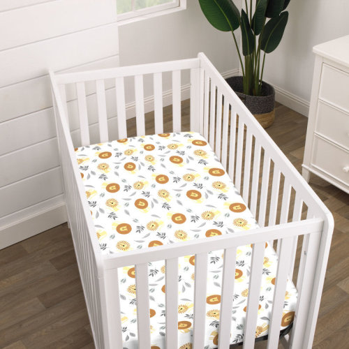 Indigo Safari Nojo Lion Fitted Crib Sheet | Wayfair