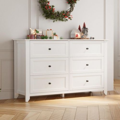 Dresser for Bedroom, 6 Chest of Drawer Dresser Organizer, Modern Wood Storage Cabinet