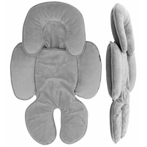 Infant Car Seat Insert | Baby Head & Body Support, Cushion, Pad for Stroller, Bouncer & Swing | Soft & Adjustable Baby Pillow, Liner, Protector | Gender Neutral Newborn Gift (Gray)