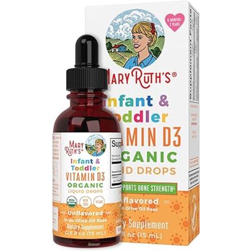 MaryRuth's Vitamin D3 Liquid Drops for Infants & Toddler | USDA Organic Liquid Vitamin D Spray for Infants & Toddlers | Immune Support & Bone Health | Vegan | Gluten Free | Non-GMO | 90-150 Servings