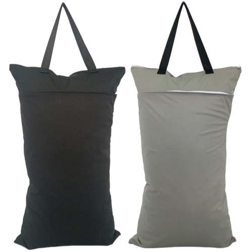BTEPSGA 2 Pack Large Wet Dry Bag Waterproof Hanging Cloth Diaper with Double Zippered Pockets