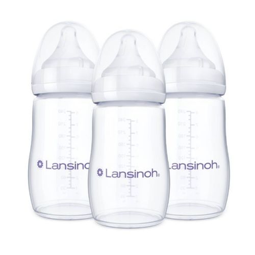 Lansinoh Anti-Colic Baby Bottles with Medium Flow Nipples (Size M) - 8oz/3pk