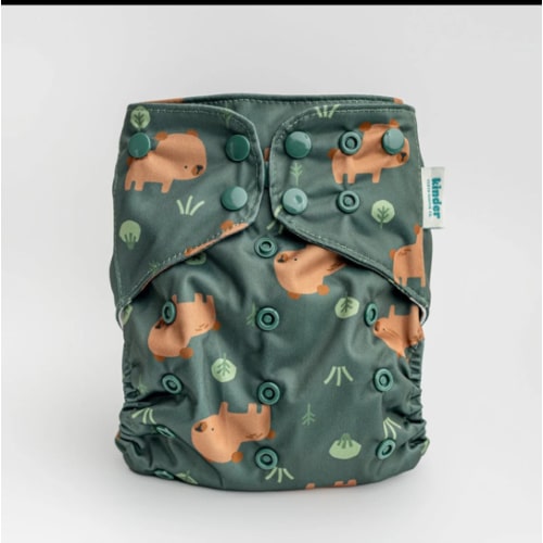 Animals and Insects: Essentials Pocket Cloth Diaper with Athletic Wicking Jersey, Grows with your Baby