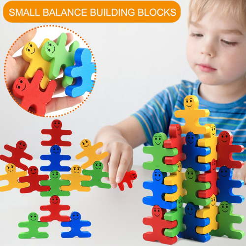 Montessori Toys for 2 3 4 Year Old Boys Girls Gifts, 16pcs Wooden Building Blocks for Toddlers 1-3 Year Old, Stacking Blocks Sensory Toys for Kids Birthday Gifts Presents Age 2-4