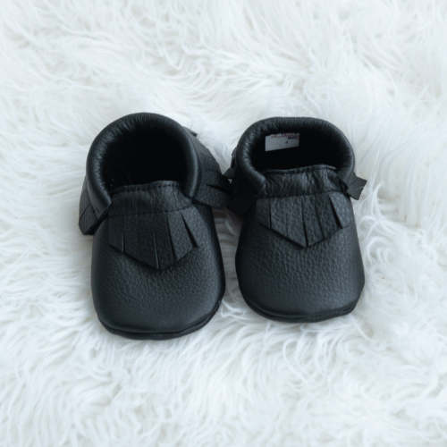 Black Fringe Moccasins