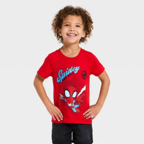 Toddler Boys' Marvel Spidey Web T-Shirt - Red 3T