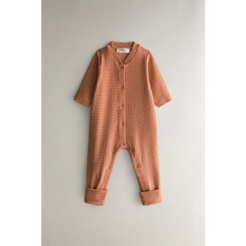 KIDS' STRIPED FOOTED ROMPER - Ecru / Red | ZARA United States