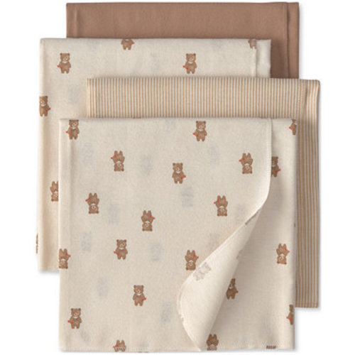 Baby Boys' and Baby Girls' Bear Receiving Blankets, 4-Pack