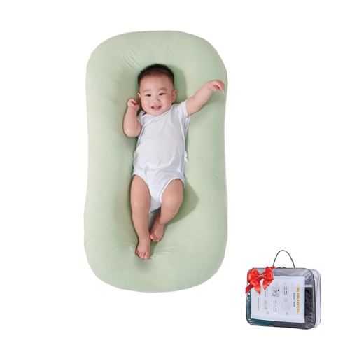 Baby Lounger for Tummy Time, Soft Baby Lounger Play Mat for Newborns,Portable Newborn Babies Essentials Gifts & Floor Cushion for Boys & Girls 0-12 Months,Green