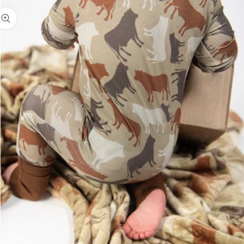 Cow Camo™ Baby Bamboo Zippy - American Farm Company