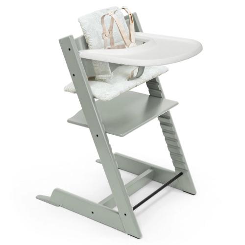 Stokke Tripp Trapp High Chair2 and Cushion with Stokke Tray - Glacier Green / Mosaic Green