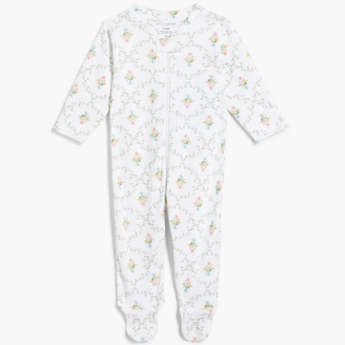 The Footie Pajama - Pastel Trellis – Hill House Home