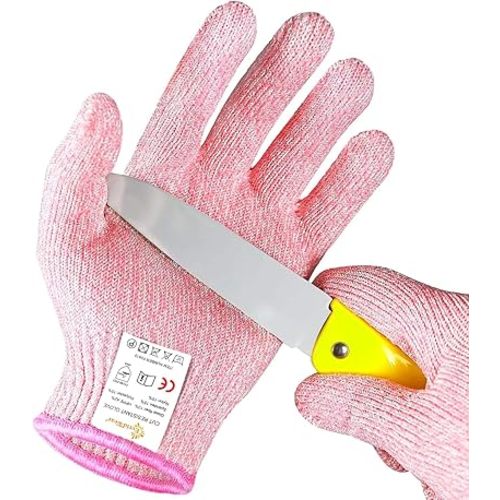Evridwear Cut Resistant Gloves for Kids 4-6 Years, Level 5 Protection Cutting Gloves Food Grade for Cooking, Whittling, Wood Carving, Gardening and DIY