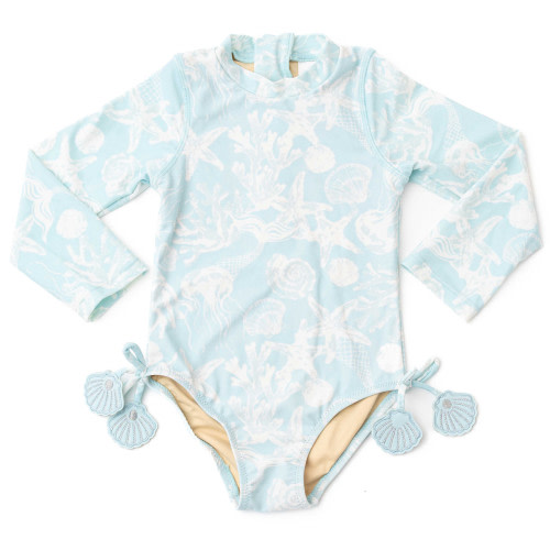 Snorkel Splash Girls Long Sleeve One Piece Swimsuit 6m-10